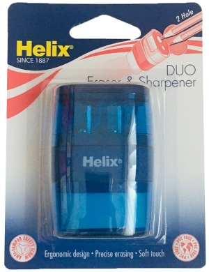 Helix 2 Hole Balance Duo Eraser & Sharpener - Blue